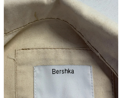 Bershka Beige Cropped Utility Cotton Jacket