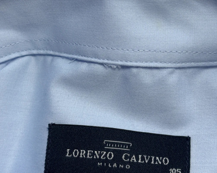 LORENZO CALVINO Light Blue Regular Fit Long Sleeve Shirt W/Tags
