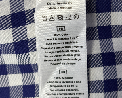 T.M.Lewin Blue Gingham Slim Fit Non-Iron Cotton Shirt