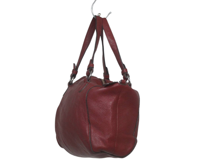 Coach Red Pebbled Leather Satchel Handbag