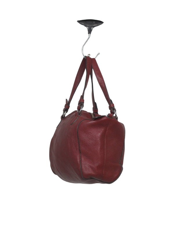 Coach Red Pebbled Leather Satchel Handbag