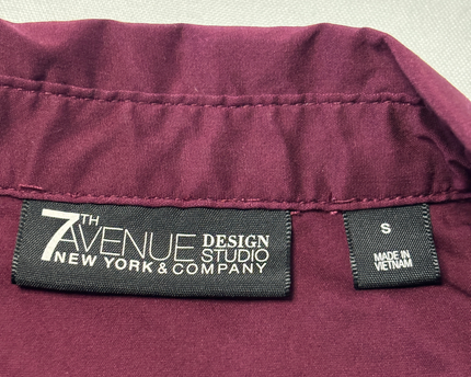 New York & Company Burgundy 7th Avenue Button-Down Shirt