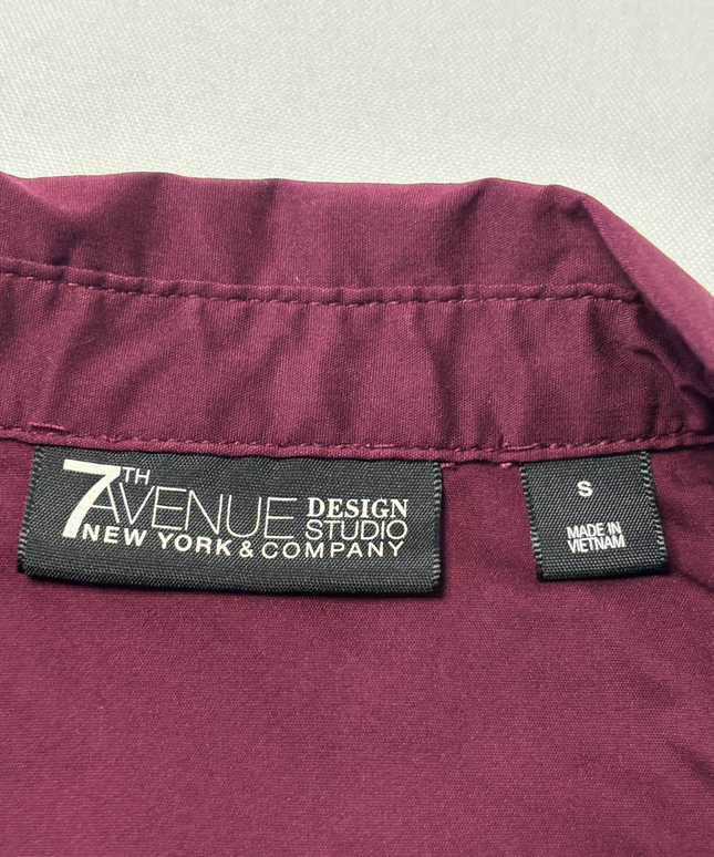 New York & Company Burgundy 7th Avenue Button-Down Shirt