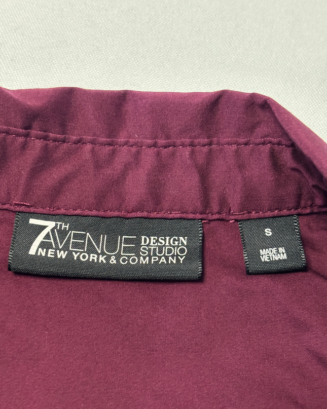 New York & Company Burgundy 7th Avenue Button-Down Shirt