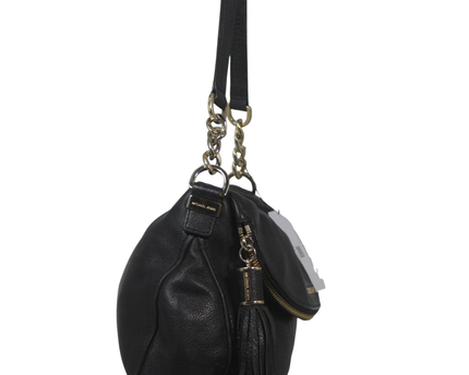 Michael Kors Black Pebbled Leather Tassel Shoulder Bag