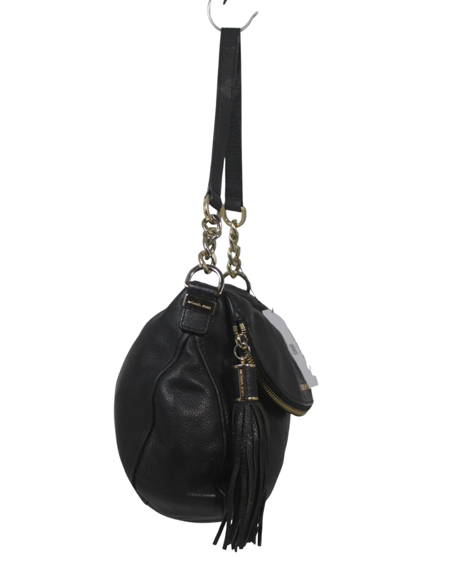 Michael Kors Black Pebbled Leather Tassel Shoulder Bag