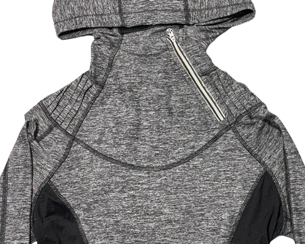 Lululemon Grey Heathered Asymmetrical Zip Running Hoodie