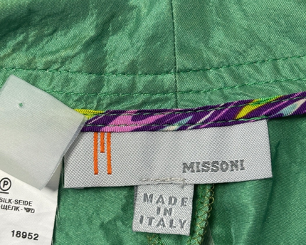 Missoni Green Silk Shantung Bermuda Shorts