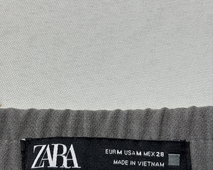 Zara Grey High-Waisted Wide-Leg Cropped Trousers