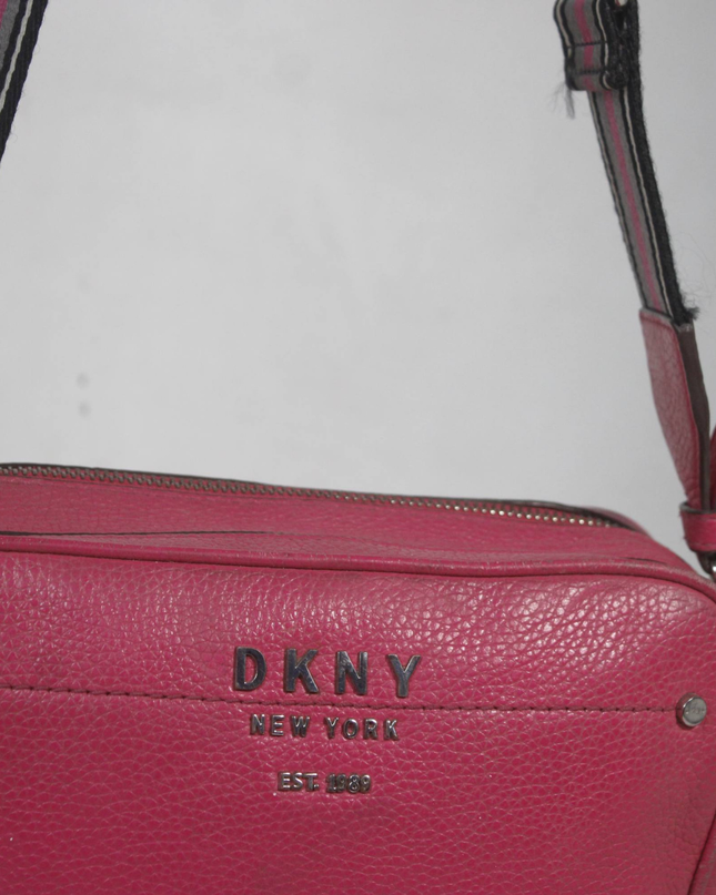 DKNY Pink Pebbled Leather Crossbody Bag