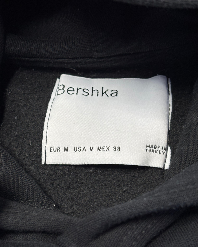 Bershka Black Growth & Happiness Graphic Hoodie