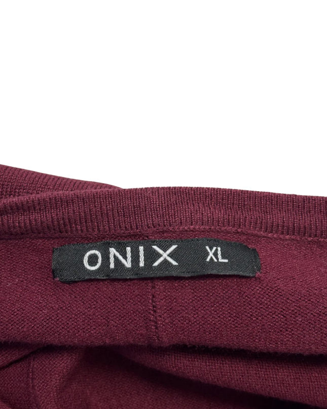 ONIX Maroon Oversized Cotton Knit Sweater