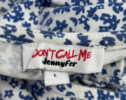 DON'T CALL ME Jennyfer Blue and White Floral Skater Dress