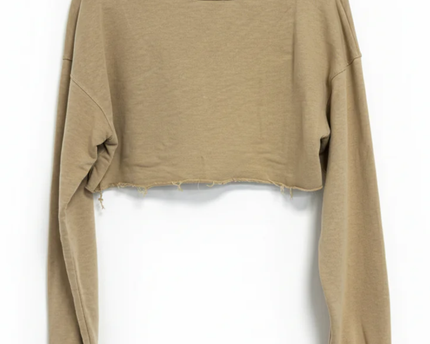Bershka Beige Nashville Varsity V-Neck Crop Top