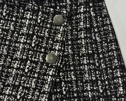 Zara Black/Silver Metallic Textured Mini Skort