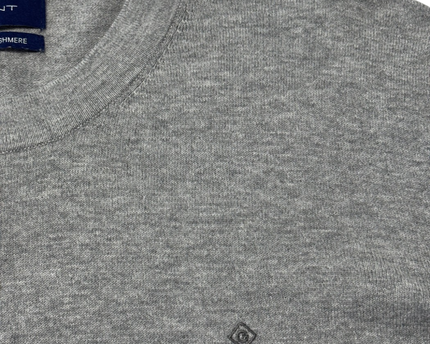 GANT Grey Cotton Cashmere Crewneck Sweater