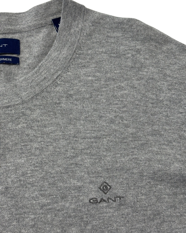 GANT Grey Cotton Cashmere Crewneck Sweater