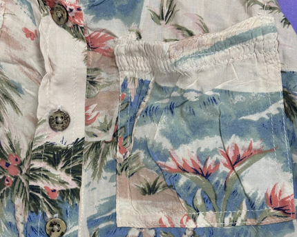 American Eagle Multicolor Tropical Print Button-Front Bodysuit