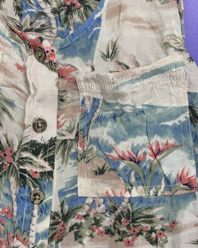American Eagle Multicolor Tropical Print Button-Front Bodysuit