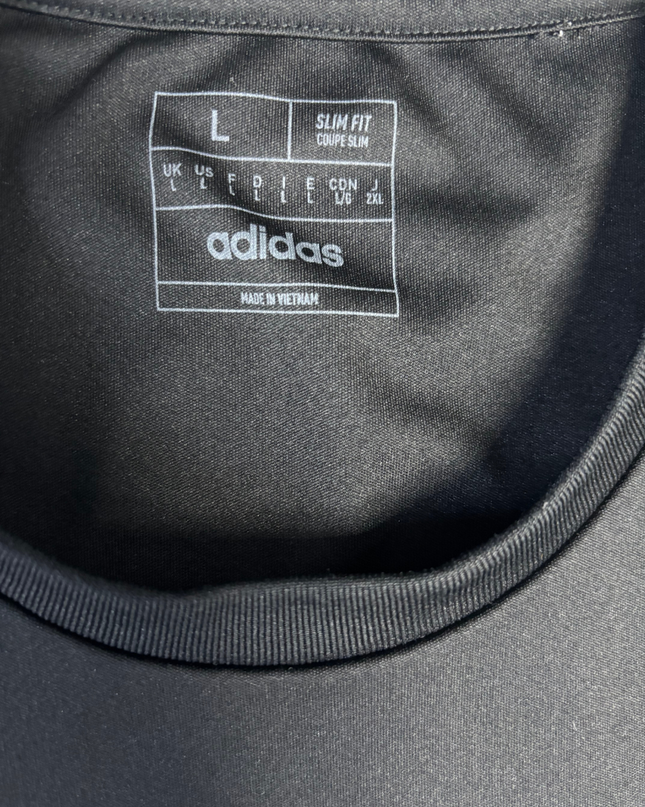 Adidas Black Slim Fit Performance Sports T-Shirt