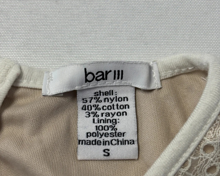 Bar III White Lace Sleeveless Crop Top