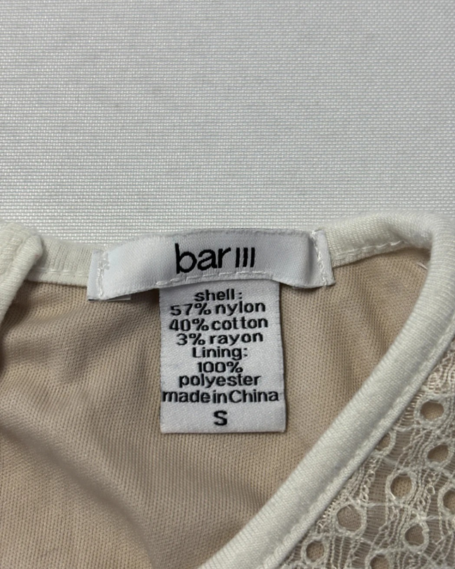 Bar III White Lace Sleeveless Crop Top