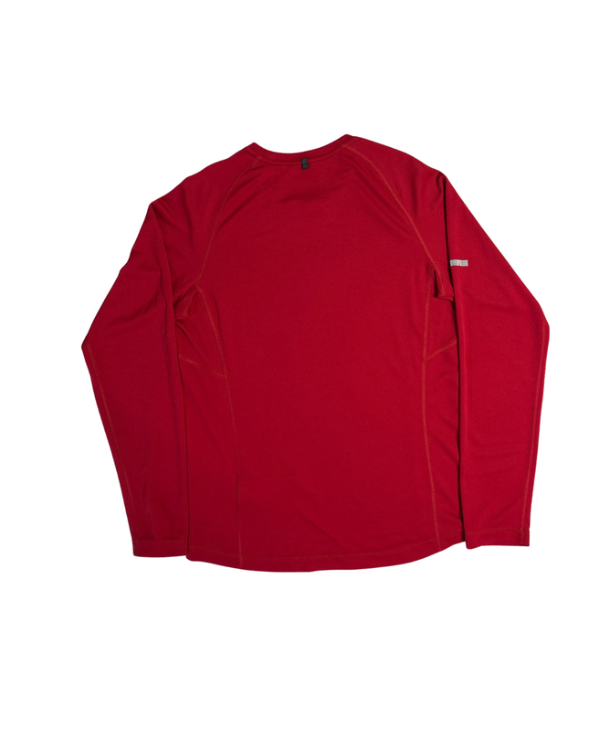 Nike Red Running V-Neck Long Sleeve Sports T-Shirt
