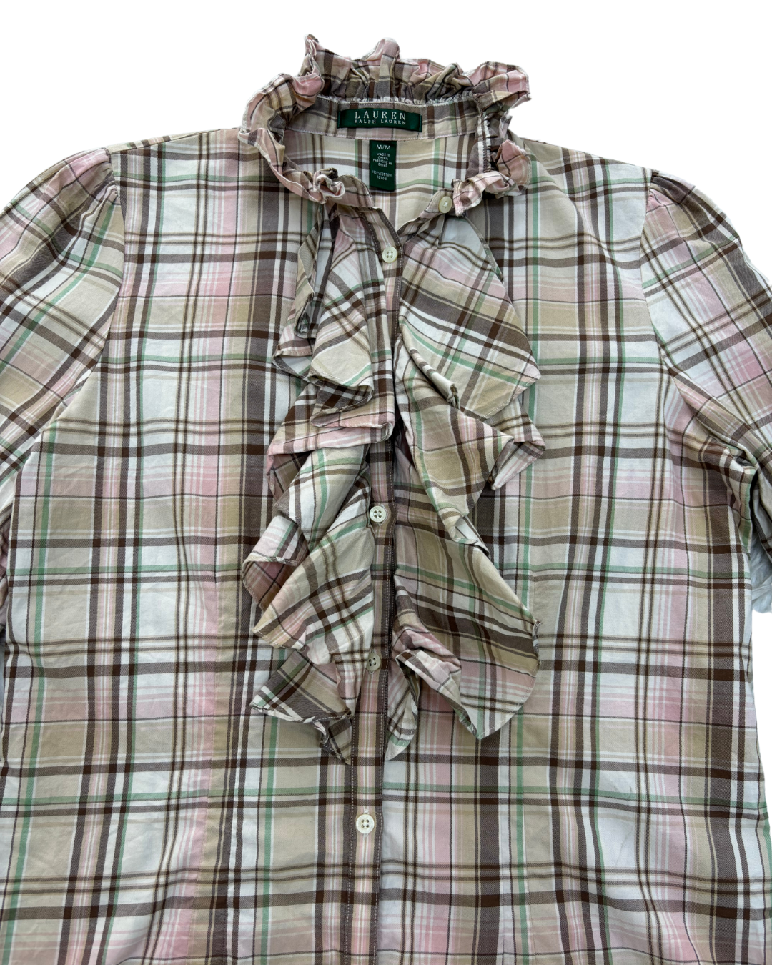 Lauren by Ralph Lauren Shirt Brown Plaid - S
