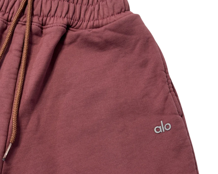 Alo Maroon Cotton-Blend Sports Shorts