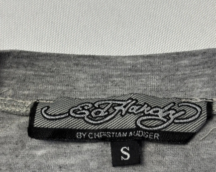 Ed Hardy Grey Snake and Ace Graphic Tee