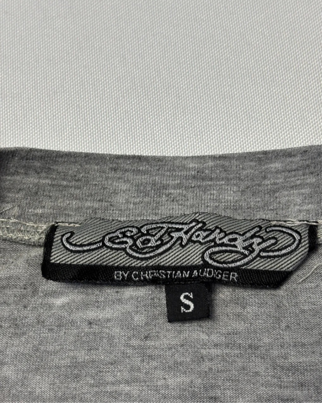 Ed Hardy Grey Snake and Ace Graphic Tee