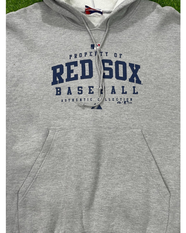 Majestic Gray Boston Red Sox Baseball Authentic Collection Hoodie