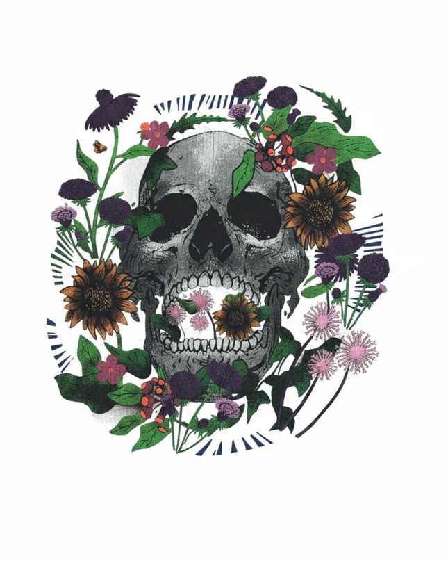 Jacamo Black Skull & Floral Graphic T-Shirt
