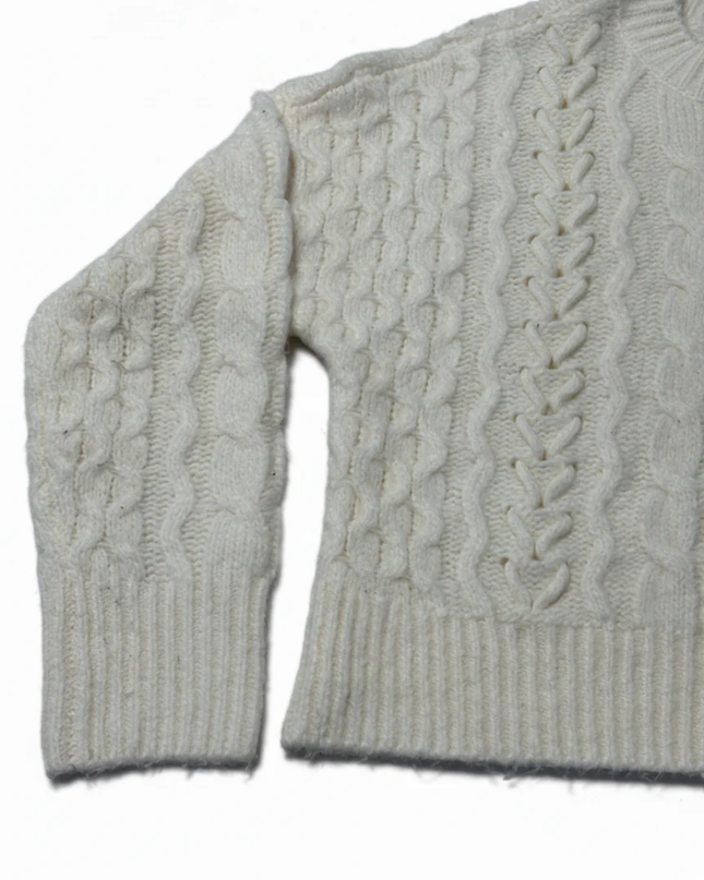 Abercrombie & Fitch Cream Chunky Cable Knit Sweater