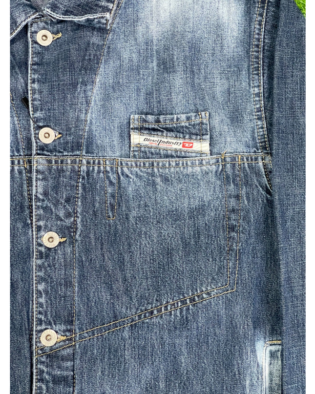 Diesel Blue Distressed Faded Denim Jacket