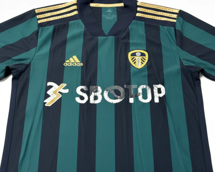 Leeds United Green/Black Striped Away Jersey