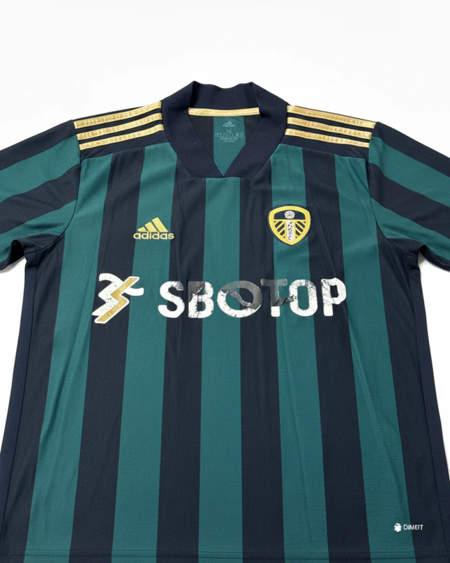 Leeds United Green/Black Striped Away Jersey