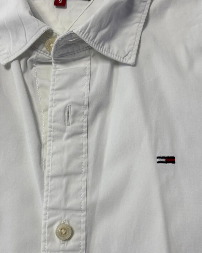 Hilfiger Denim White Slim Fit Long Sleeve Shirt