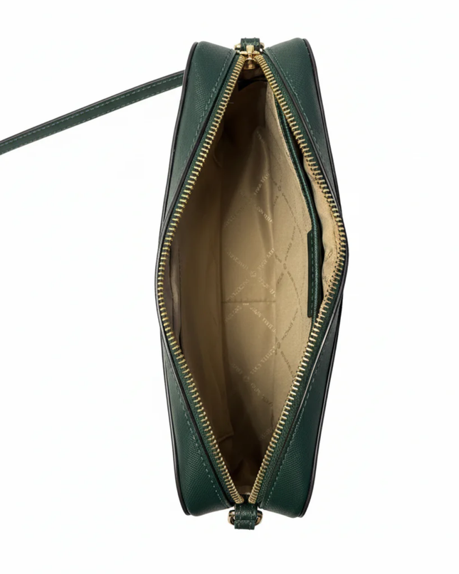 Michael Kors Dark Green Saffiano Leather Crossbody Bag