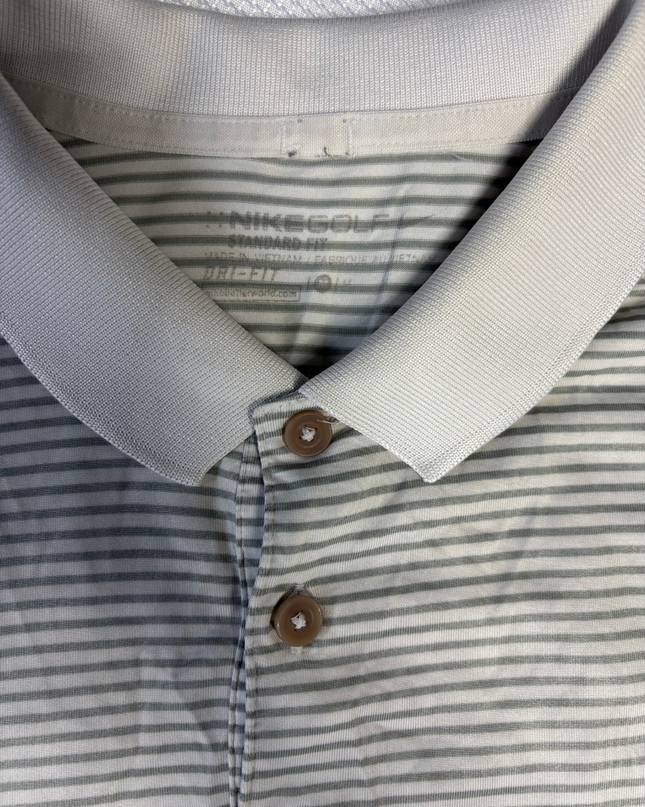 Nike Golf Grey Striped Sports Polo