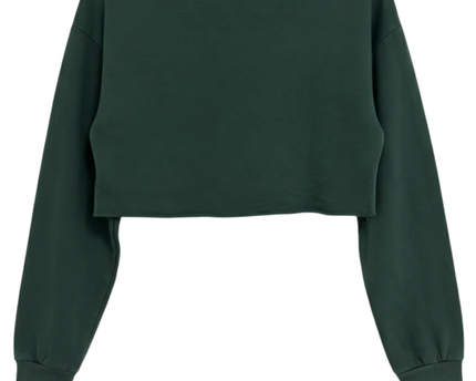 H&M Divided Green Positivity Graphic Crop Top Sweatshirt