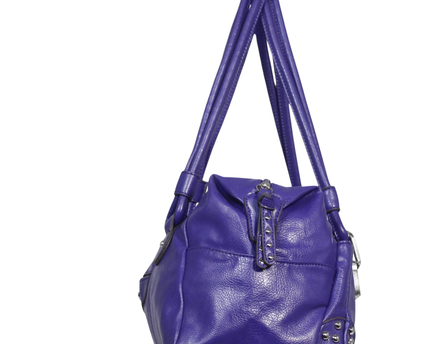 Kathy Van Zeeland Purple Pebbled Faux Leather Shoulder Bag