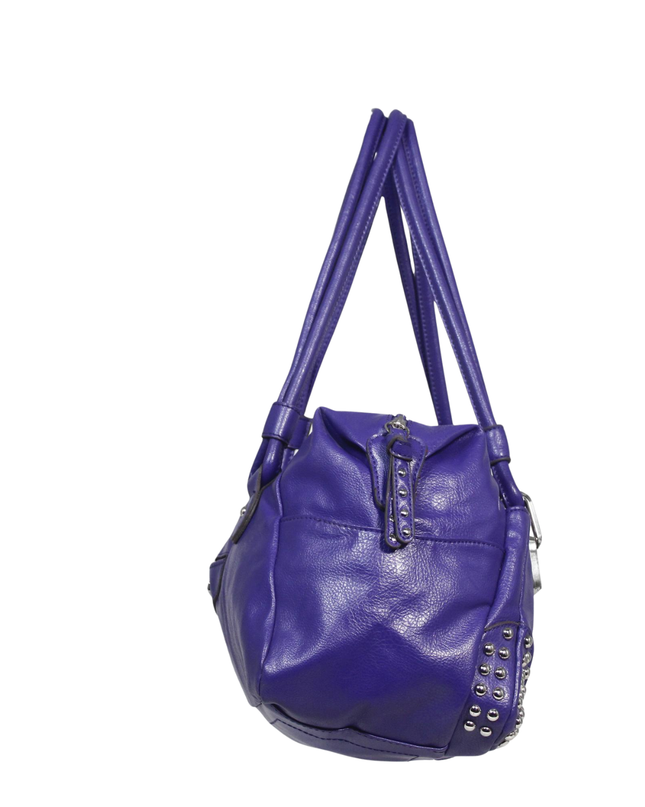 Kathy Van Zeeland Purple Pebbled Faux Leather Shoulder Bag