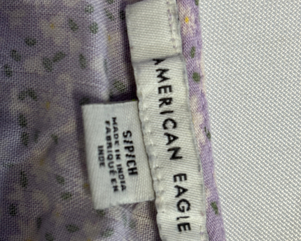 American Eagle Purple Floral Long Sleeve Wrap Romper