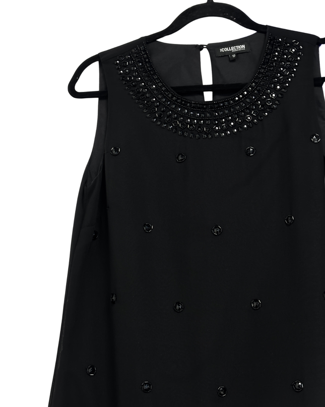 The Collection Debenhams Black Embellished Sleeveless Shift Dress