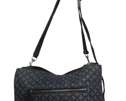 Guess Blue Quilted Denim Shoulder Bag