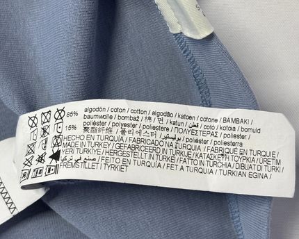 Pull & Bear Blue Relaxed Fit Embossed Graphic T-Shirt