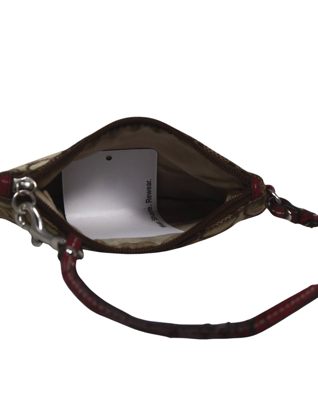 Coach Brown/Red Signature C Wristlet Bag