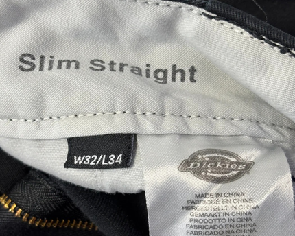 Dickies Black Slim Straight Work Pants