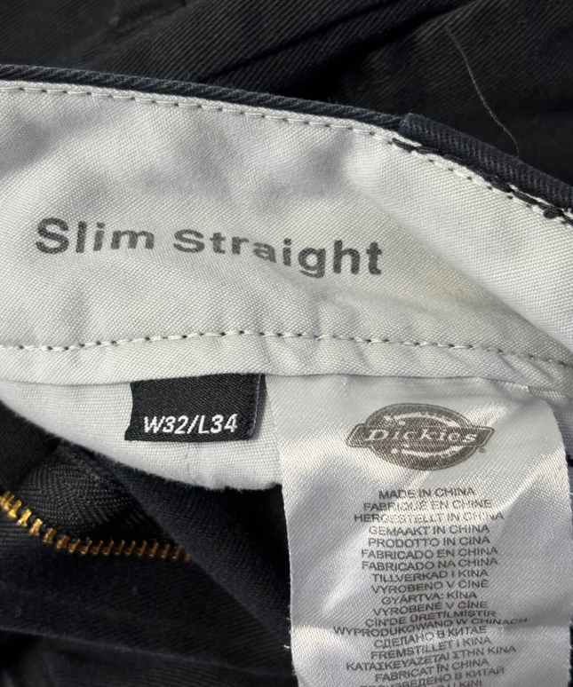 Dickies Black Slim Straight Work Pants